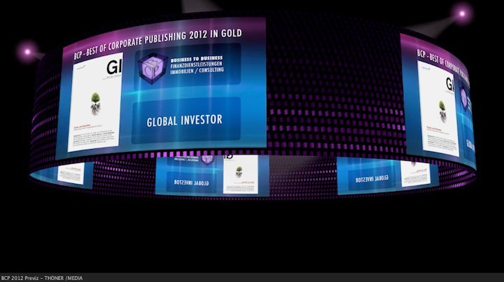 BCP Previsualisierung der Veranstaltung mit 6 Beamern auf einer 360° Leinwand