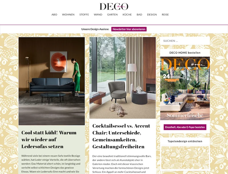 Screenshot der Website decohome.de