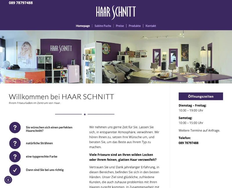 Screenshot der Website haar-schnitt.net